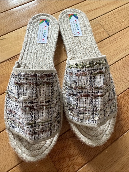 Alpargatus Shoes - Alpargatus Espadrille Slide Sandals in Neutral Tweed size 40 is 9 or 9.5 women